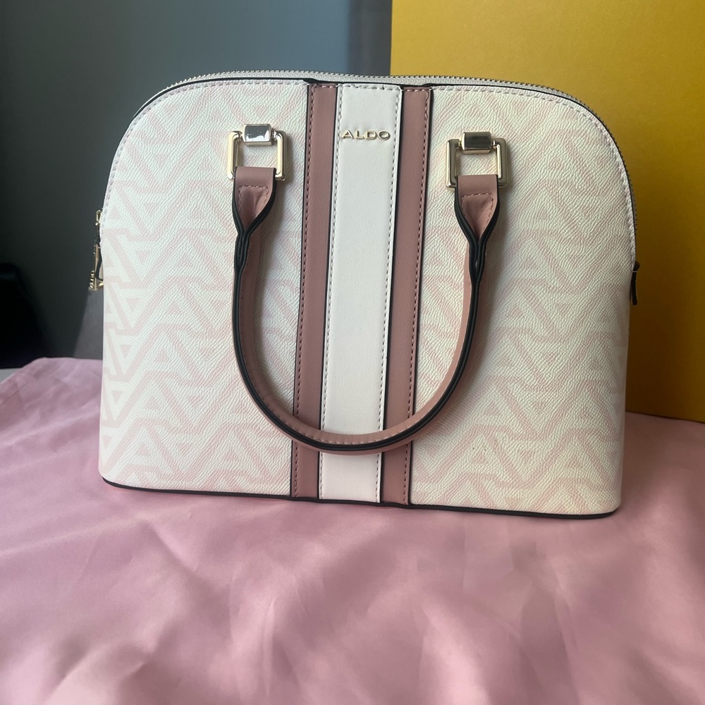 ALDO Cream and Pink Satchel